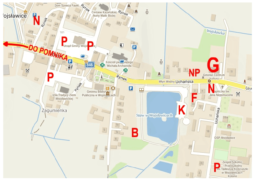 Map of Jakub Wędrowycz Days in Wojsławice: programme, parking, camping, food and the concert stage